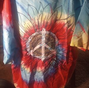 Source Unknown Multicolor Peace Sunflower Shirt